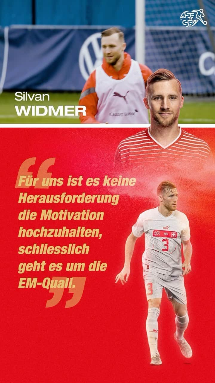 シルヴァン・ヴィドマーのインスタグラム：「🗣️🇧🇾🆚🇨🇭  @silvanwidmer vor dem Spiel  Silvan Widmer avant le match: „Ce n’est pas un défi de rester motivé, après tout, il s’agit de la qualification pour l’Euro“  Silvan Widmer alla vigilia della partita: „Si tratta delle qualificazioni all’Euro, perciò è facile mantenere alta la motivazione“」