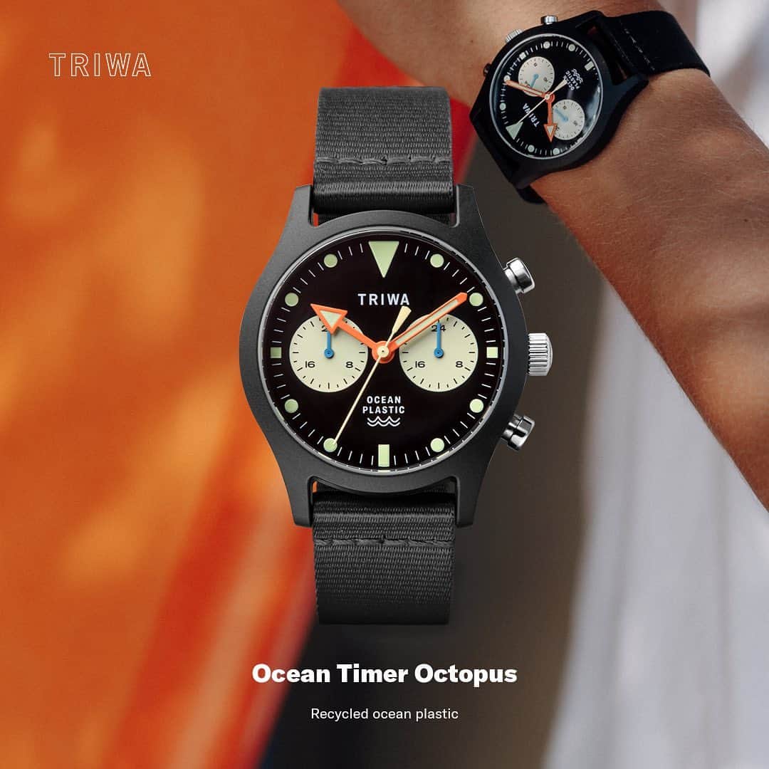 TRIWAさんのインスタグラム写真 - (TRIWAInstagram)「Hello ocean-squad! 🌊  Weekend deal – Free bracelet when purchasing a recycled ocean watch.  And don’t forget to check out our latest release - Ocean Timer. 70’s inspired case and dial, and features the ability to display multiple time zones. 🌎   See u at TRIWA.com」3月24日 22時37分 - triwa