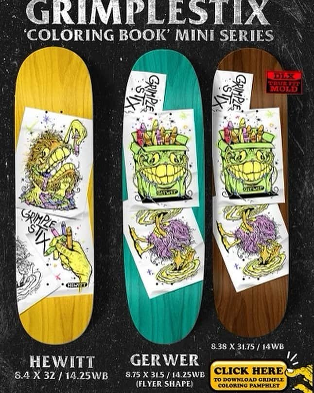 アンタイヒーローさんのインスタグラム写真 - (アンタイヒーローInstagram)「If you think skateboarding is fun then you’ll love @grimplestix DIY coloring pamphlets available @dlxsf website」3月25日 3時53分 - antihero18