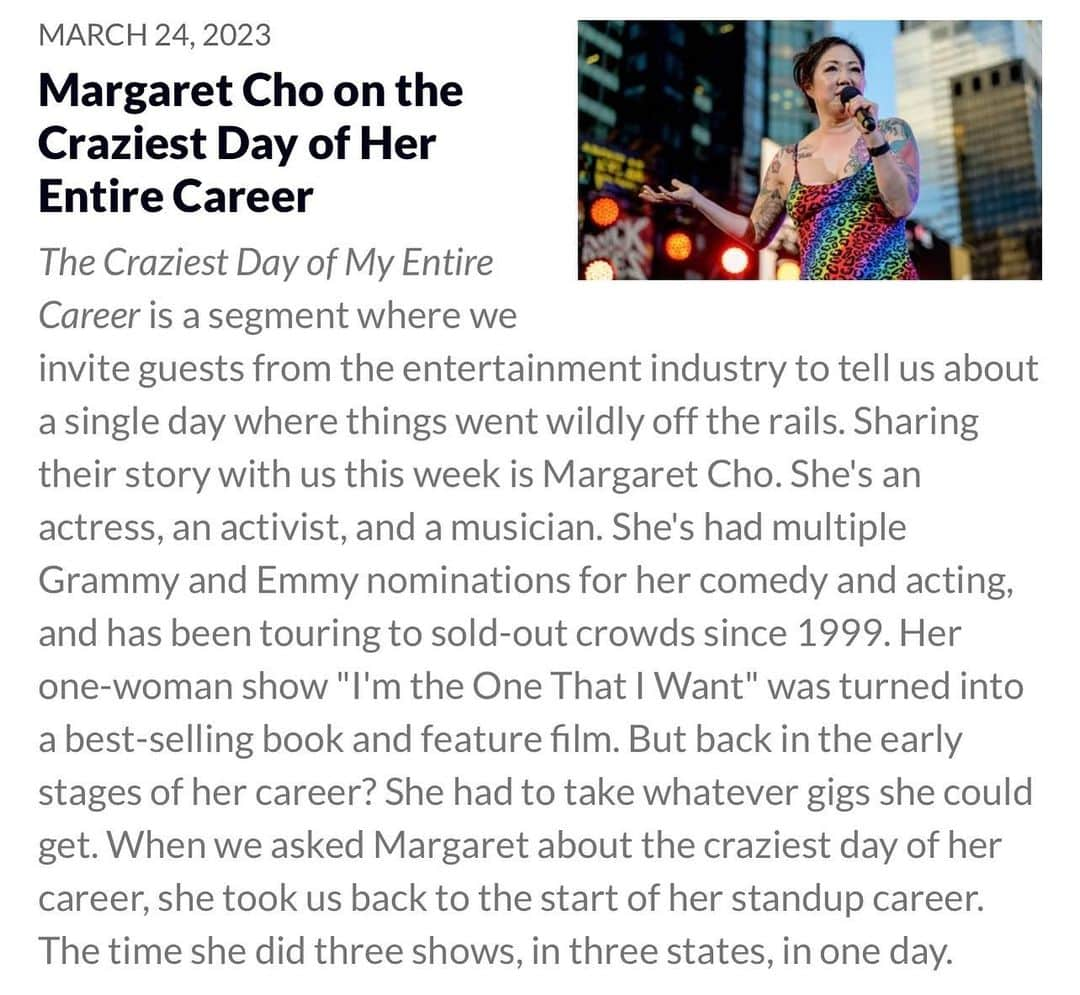 マーガレット・チョーさんのインスタグラム写真 - (マーガレット・チョーInstagram)「I talked about a very crazy day I once had on #bullseye for @npr and @maxfunhq - link in my stories ✨」3月25日 5時02分 - margaret_cho