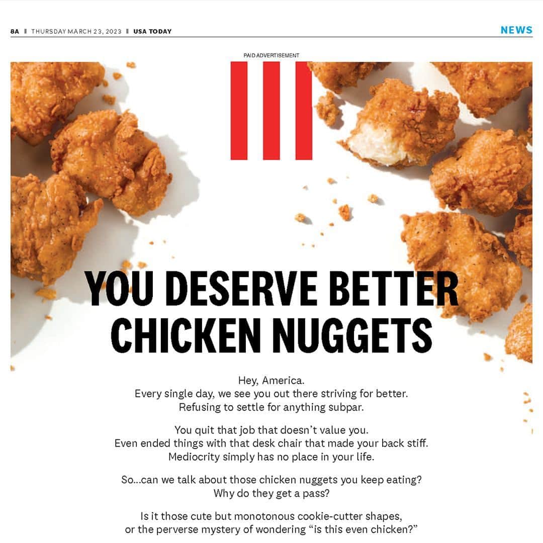 ケンタッキーフライドチキンのインスタグラム：「Dropping hints that we love our new chicken nuggets」