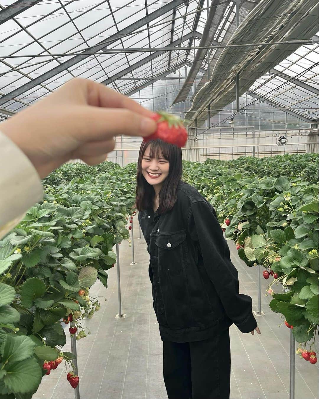 木村なつみのインスタグラム：「恒例のいちご帽子！🍓 前の投稿見たら4000以上保存されてた😂 #いちご狩り」