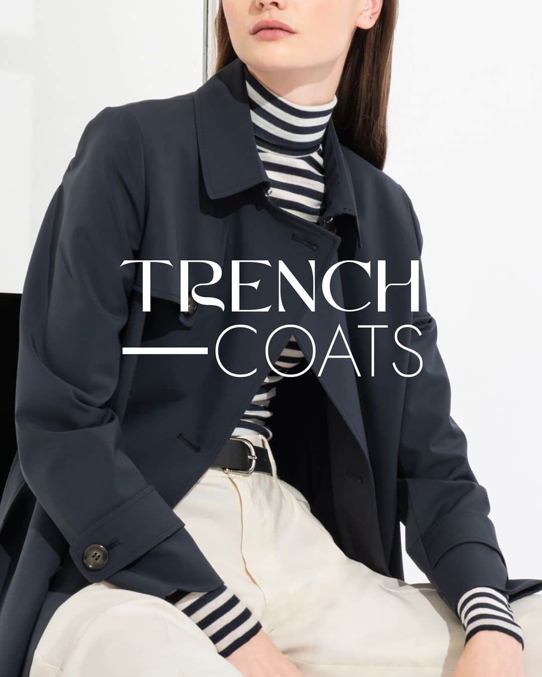 シンツィアロッカのインスタグラム：「#TrenchCoats: the effortless spring uniform. Our SS23 collection offers a simple yet fresh solution for dressing in chilly weather, with certified eco-friendly options and striking bursts of color.  Don't miss out on our new range of trench coats and raincoats, featuring seasonal neutrals that are a wardrobe must-have. Link in bio.  #trenchcoatsforallseasons #fashionitaly #italianluxury #shoplessshopbetter #CinziaRocca」