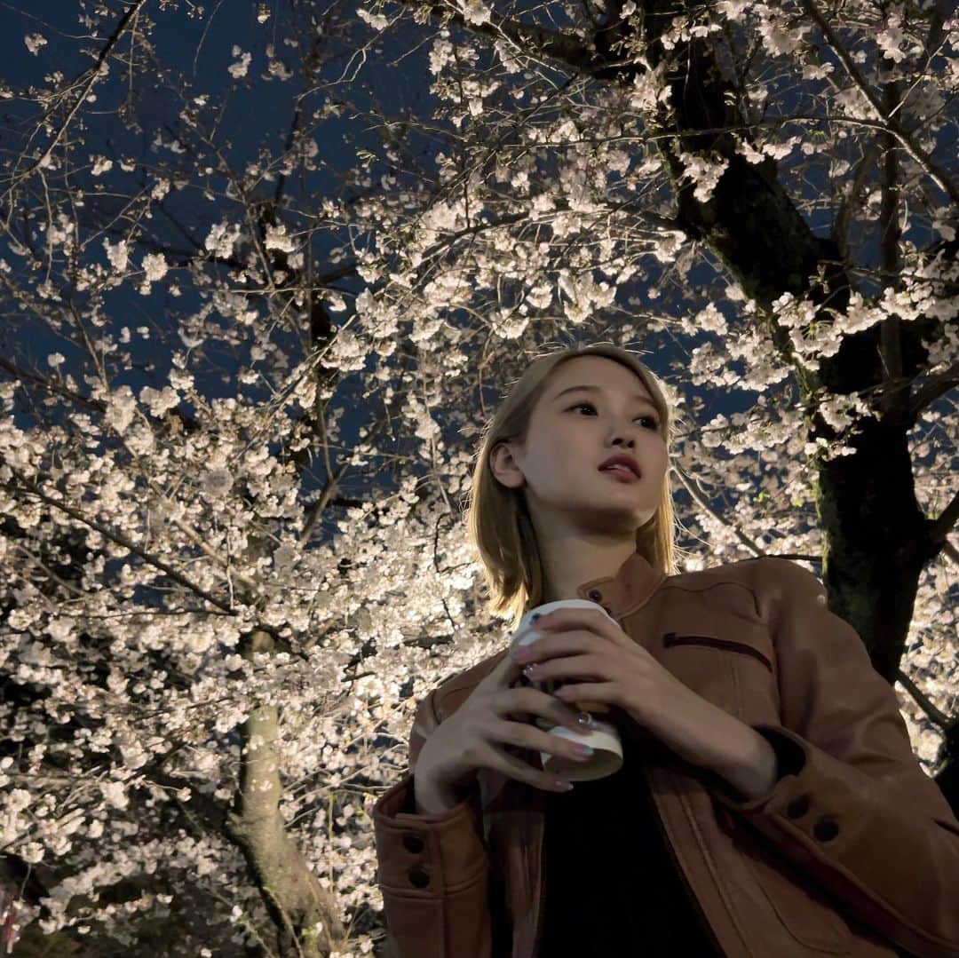前川歌音さんのインスタグラム写真 - (前川歌音Instagram)「これまたお散歩夜桜🌸 ねえさんと👩‍👧  #夜桜 #お花見  #桜」3月25日 18時38分 - kanon_maekawa
