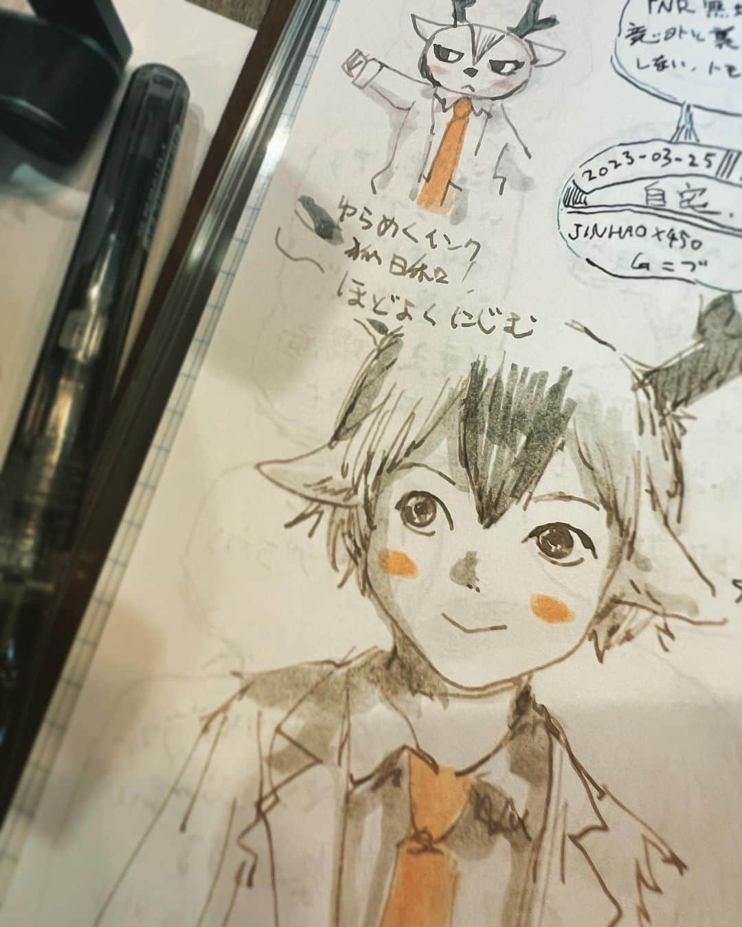 安倍吉俊のインスタグラム：「万年筆と呉竹のZIGクリアカラーでお絵描き。宇宙大好きレキシカちゃん擬人化 https://m.youtube.com/@rekishika_chan_space #レキシカ」