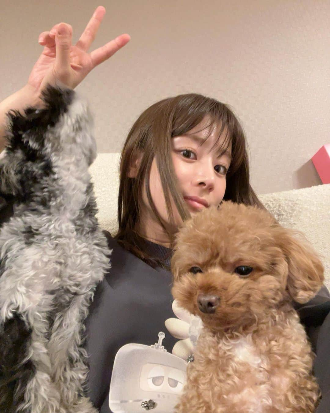 福岡みなみさんのインスタグラム写真 - (福岡みなみInstagram)「・ 仲良し3人家族🙎‍♀️🐶🐶」3月26日 2時26分 - fukuokaminami373