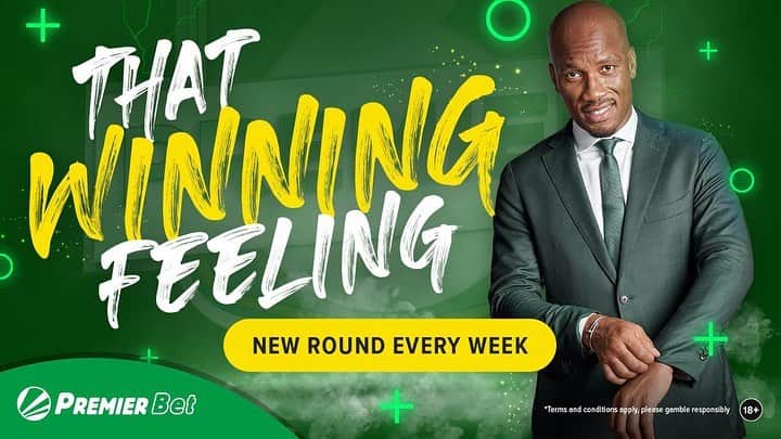 ディディエ・ドログバのインスタグラム：「Get that winning feeling...😎  ⚽ Premier6 is FREE to play!  🔮 Predict 6 correct scores to win BIG.  📲 Bit.ly/DrogbaP6  🌍 #ProudlyAfrican  🔞 | T&Cs Apply Please gamble responsibly」