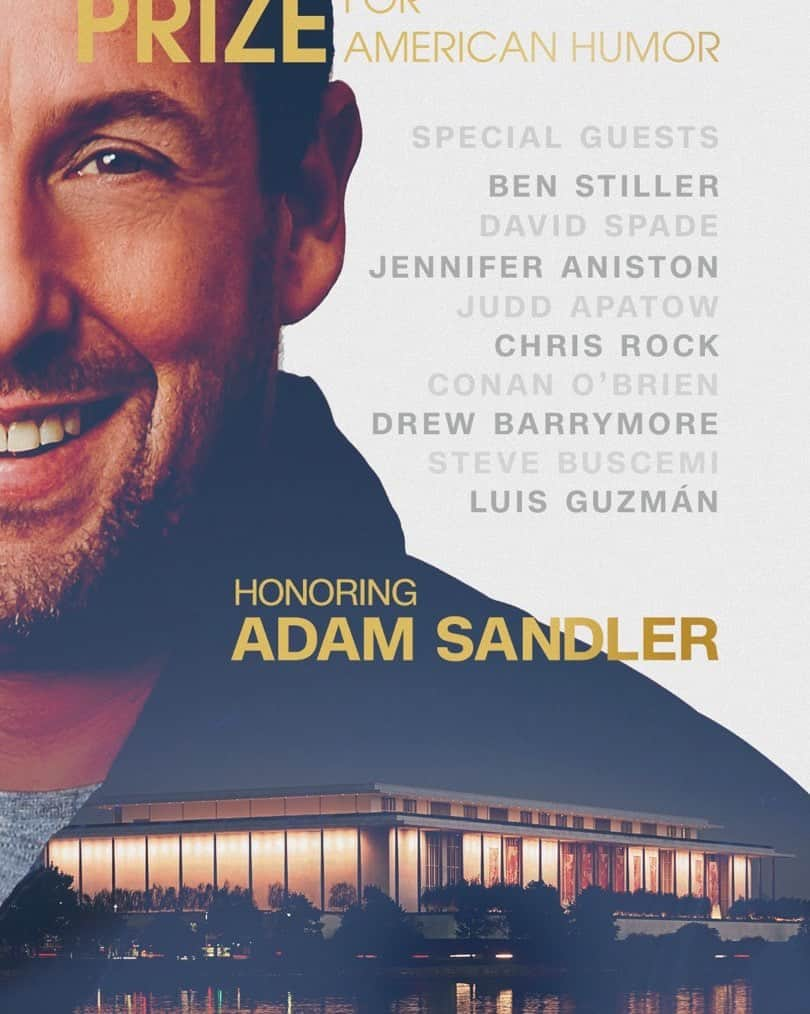 ルイス・ガスマンのインスタグラム：「Sunday night, watch an incredible salute to the iconic comedian @AdamSandler—one I was thrilled to attend myself. The 2023 #MarkTwainPrize celebration at the @KenCen airs March 26 at 8 p.m. ET on @CNN! 📺」