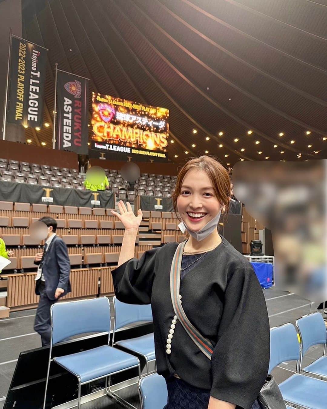 のインスタグラム：「木曜日、プライベートでTリーグ男子ファイナルを観戦してきました🏓 ㅤㅤㅤㅤㅤㅤㅤㅤㅤㅤㅤㅤㅤ 卓球は久しぶりの現地観戦で、ますますスピードアップしてパワフルな卓球に進化しているように感じました！ 緊迫感もありつつ、演出や応援ですごく盛り上がっていて、そのなかでの白熱の試合展開にとても熱くなりました…！ ㅤㅤㅤㅤㅤㅤㅤㅤㅤㅤㅤㅤㅤ 優勝した琉球アスティーダの皆様、本当におめでとうございます！ ㅤㅤㅤㅤㅤㅤㅤㅤㅤㅤㅤㅤㅤ 今夜3/26(日)26時45分から 女子のTリーグファイナルが放送される予定です。お時間合う方はぜひご覧ください。」