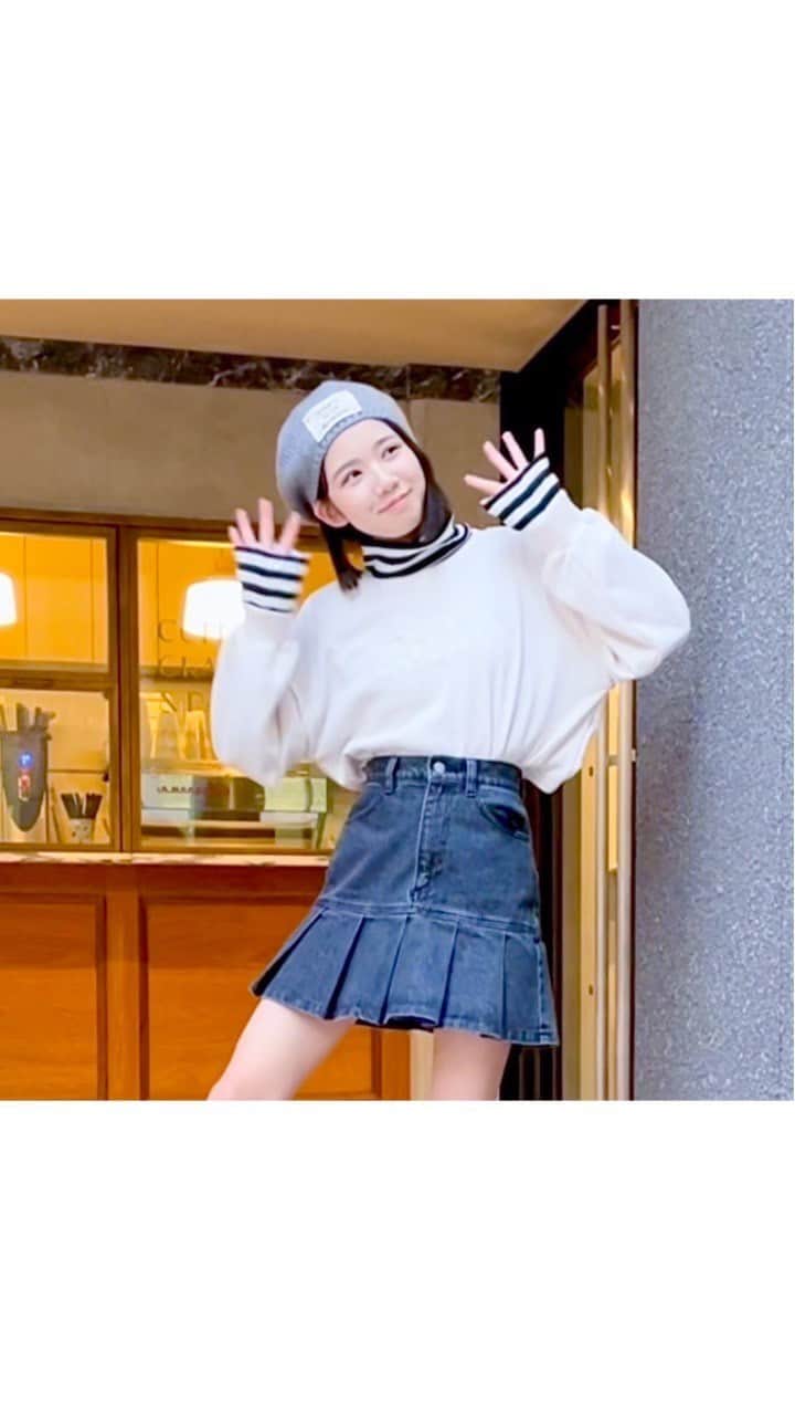 のインスタグラム：「🧁🐰  着回しカジュガーリー！  ボブ×ベレー帽ってめっちゃ合う！ コーデは萌え袖がポイントだよ‪🫰🏻♡  同コーデでTikTokも投稿したので見てね~！  今日もInstagram遊びに来てくれてありがとう🎀  #伊藤沙音#シャノン#ノーマルカメラ #ニコラ#nicola #ニコモ #ニコラ4月号発売中 #エヴァーグリーンエンタテイメント #シャノンガーリー#着回しコーデ」