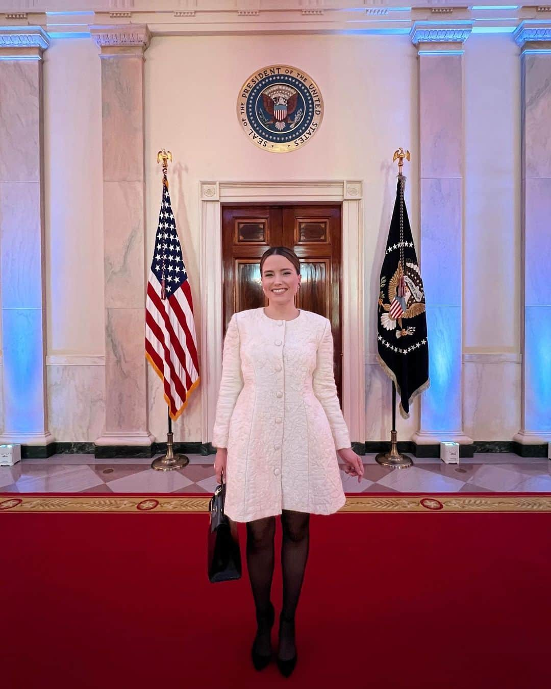 ソフィア・ブッシュさんのインスタグラム写真 - (ソフィア・ブッシュInstagram)「It was an honor to be at the White House for the President and First Lady’s Celebration of Women’s History Month this week. To watch @potus, @flotus, @vp, and @secondgentleman speak before us.  To be surrounded by the women leading our government. @speakerpelosi and so many more who fight for us in the House. To be included in a group of change makers, barrier breakers, and leaders from so many industries. @adrienneelrod from our nation’s CHIPS program. The @ObamaFoundation’s @tinatchen. @themeteor’s @cindi_leive. @glamourmag’s @tashpearlman. Journalists. Astronauts. Activists like @charlotte.clymer. @maya4civilrights, president of @civilrightsorg. The powerhouse ladies of @theskimm and @votemamalobby. Sali of @argent. #GirlsWhoCode’s @reshmasaujani. Friends like @douglasemhoff, @meena, @opalvadhan, and so many administration staffers. And the incredible students doing big things in Washington, who were invited to the stage with our President and Vice President. My incredibly inspiring pal @k_jeanpierre! And I got to wear my dear friend and phenomal woman @moniquelhuillier 🤍  WHM may span four weeks, but women must be central in both policy and decision making year round. Women matter. Families matter. Paid leave matters. Maternal mortality matters. The way we invest in uplifting families matters. When we uplift women we uplift the world. Let’s go. #WomensHistoryMonth #WHM #TheWhiteHouse #WashingtonDC」3月27日 4時01分 - sophiabush