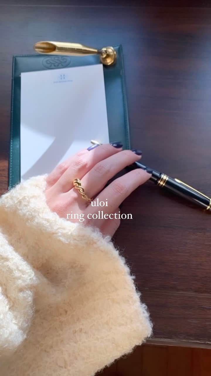 のインスタグラム：「. @uloi.jp で発売中のリング達💍✨ どれも合わせやすいけど一癖あってかわいい。 複数買いしやすい価格でセレクトしてるので気分で変えられるようにgold、silver色違い買いもオススメ🧚🏻‍♂️🤍」