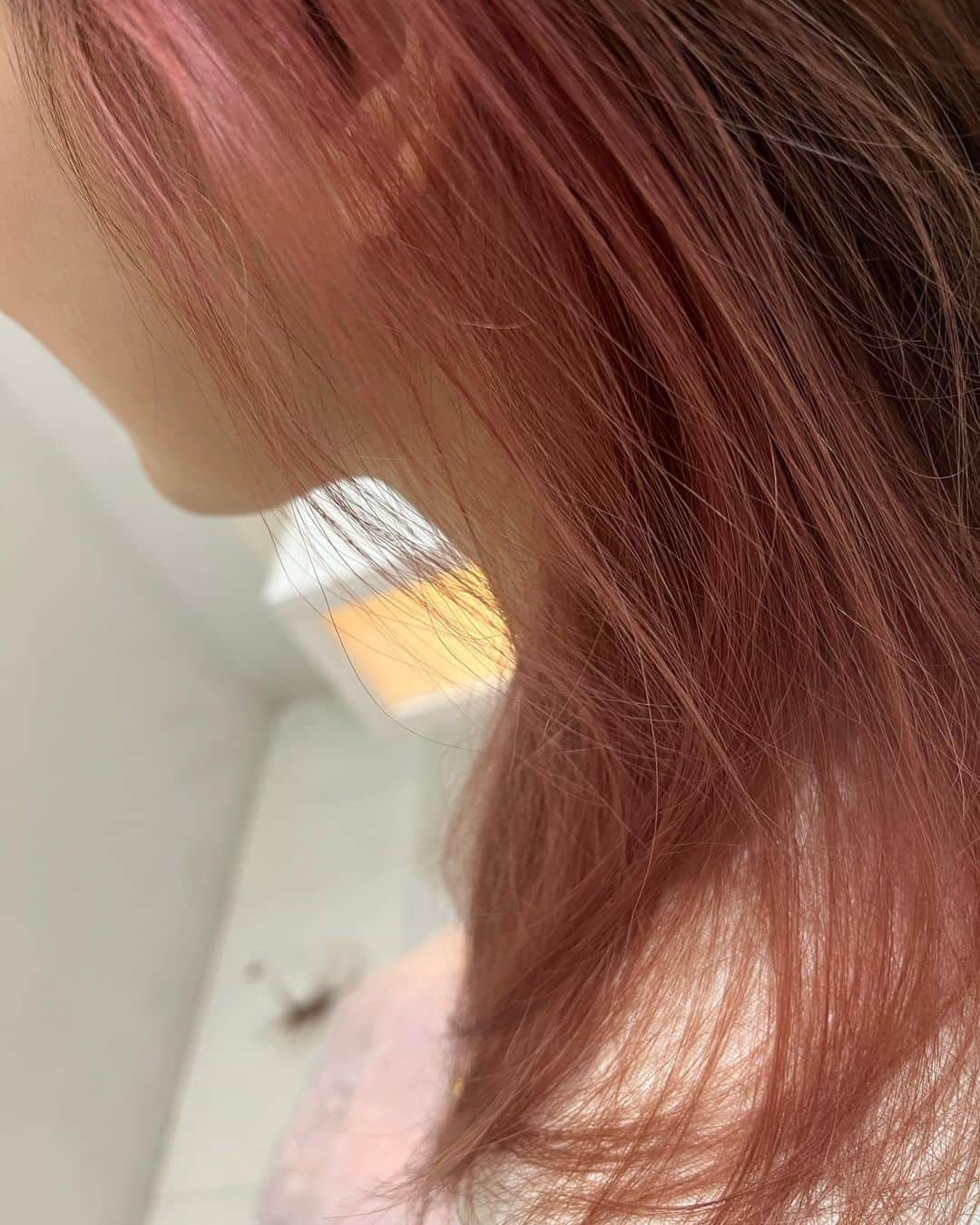 藤田いろはさんのインスタグラム写真 - (藤田いろはInstagram)「髪の毛インナー入れてきた🌸✨ よりインナーカラーが見えるように上も少しカットしたよー！ やりたい髪色のために着々と何ヶ月も準備してて、だからずっとピンクだったんだけど、今回ブリーチしてもその赤みがしっかり残ってくれて色入れたからまじ綺麗だしまじめちゃくちゃかわいい💗 ⁡ ⁡ ⁡ ⁡ まだこれやりたい髪色の最終形態ではないからもう少し派手になっていくんだけど、やりたいのやり切ったら多分暗くする🐰 黒髪派の人はもう少しお待ちを」3月26日 22時52分 - irohairo1151