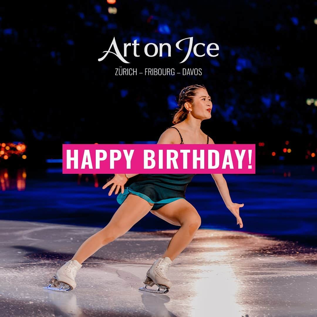 宮原智子のインスタグラム：「Happy birthday 🎉 Today is a day to celebrate all the joy @55satoko brings and all the smiles she puts on the faces of fans around the globe ⛸️ 👏 #ArtonIce #ArtonIce2023 #artonicemagic #satokomiyahara   📸 @davidbiedert」