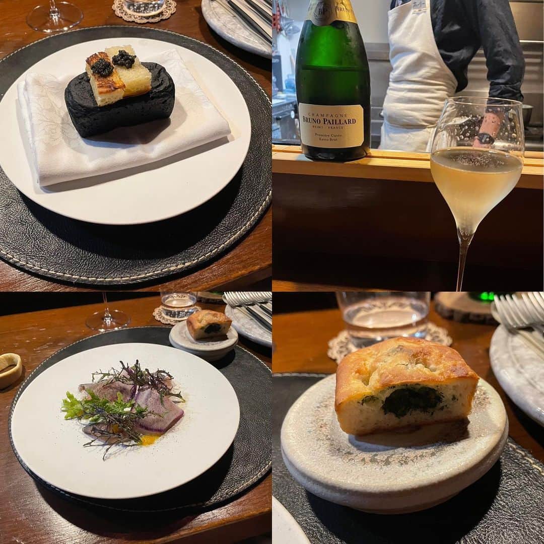 のインスタグラム：「パン好きにはたまらない隠れ家レストラン🍷幸せすぎました😍 #パントスby3104 #自由が丘グルメ #自由が丘ディナー #パン屋さん巡り #パン好きな人と繋がりたい」