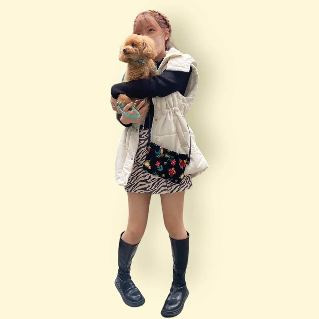 藤田恵名さんのインスタグラム写真 - (藤田恵名Instagram)「トロミ様ー！！！💕  #愛犬 #お散歩 #トイプードル #まだ少し寒い  #内股」3月27日 14時38分 - enamelchan