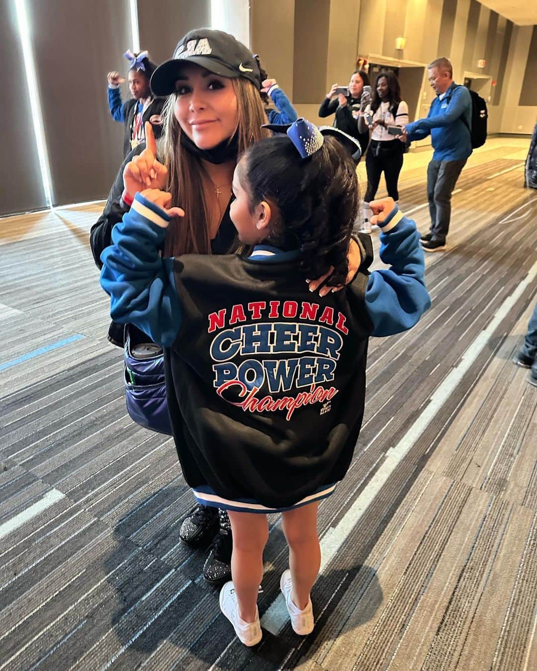 ニコール・ ポリッツィのインスタグラム：「LETS FRICKEN GO! This is what it’s all about! I am soooo fricken proud of this girl @sissygiovanna & this incredible team for not only winning first place in their division, but scoring the highest score day 1, and ending today with their highest score as a team of 98.6! You deserve it all CROSSFIRE! @cja_crossfire 💙🥹✨cheers to the best gym in jerz!!!!  #cjawedontplay #nationalchampions Edit** andddd Level 2 GRAND CHAMPIONS」