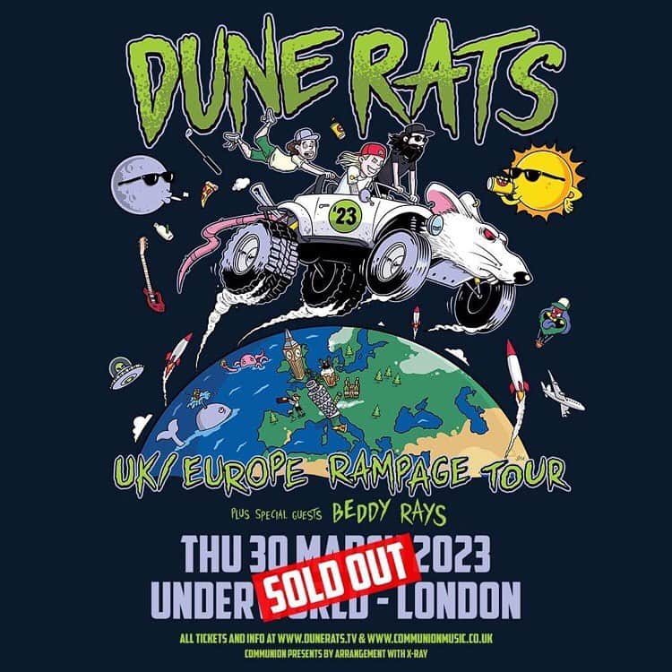 Dune Ratsのインスタグラム：「LONDON & PARIS JUST SOLD OUT!! 10 SHOWS LEFT OF THIS BIG BOY #linkinbio」