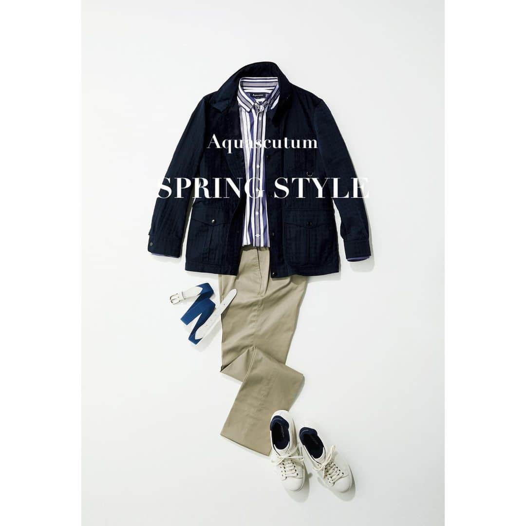 アクアスキュータムのインスタグラム：「. Aquascutum Men 2023 Spring&Summer  おすすめコーディネート紹介！  ストライプシャツがアクセントとなるコーディネート。 アウターはクラブチェックをジャガード風に仕上げた素材を使用した万能型ショートジャケットです。 ジャケットと同色のシャツは迫力感のあるマルチストライプが特徴で清涼感を感じられます。  2203212012 #FIELDJACKET  2203225014 #WideMultiStripe  2203224030 #StretchTwillDressChino  #aquascutum #アクアスキュータム #trenchcoat #springcoat #london #トレンチコート #スプリングス #英国　#トラッド #ロンドン」