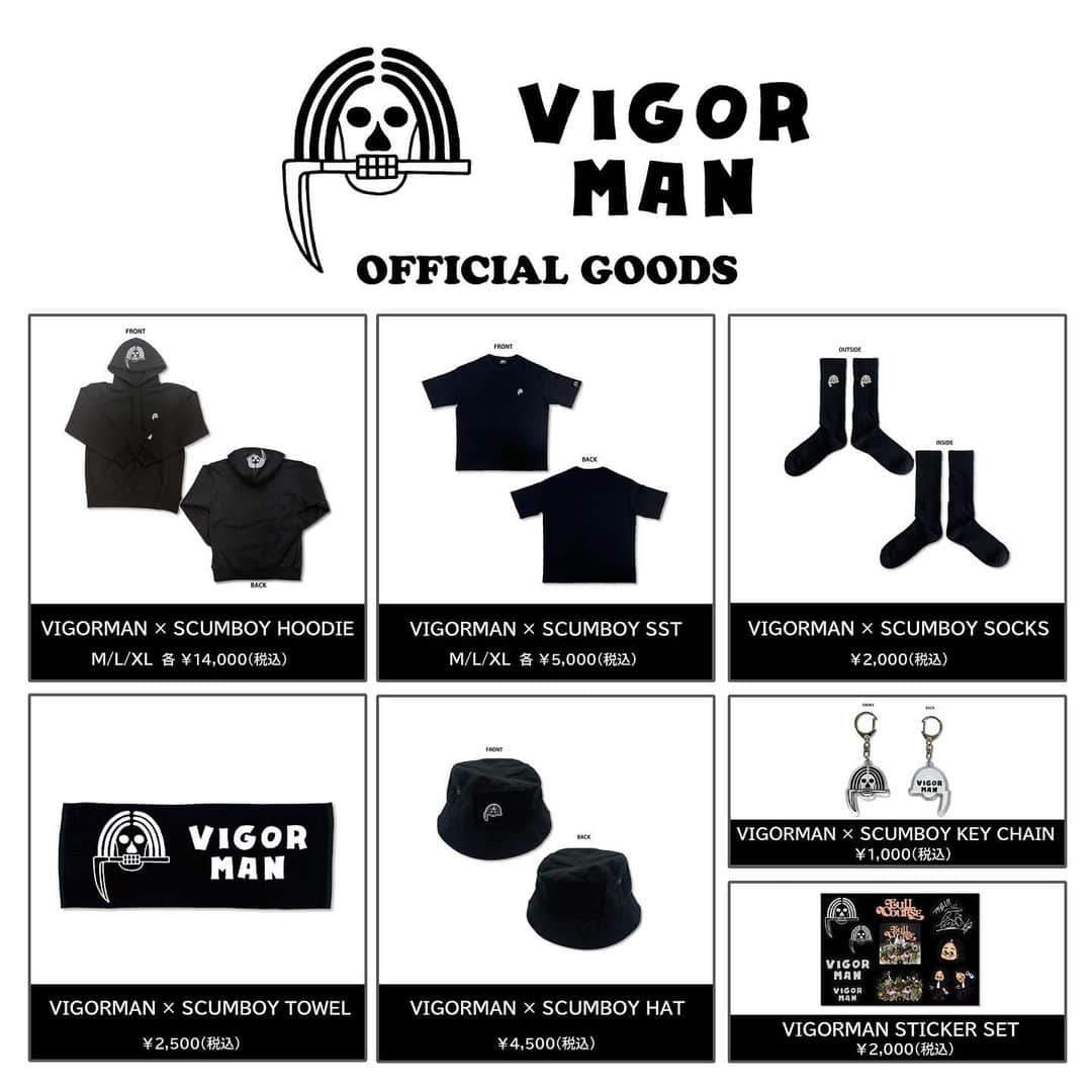 変態紳士クラブのインスタグラム：「VIGORMAN OFFICIAL GOODS🔥 NOW ON RELEASE!! VIGORMAN × SCUMBOY (@scumboy666) SP COLLABORATION ITEM😍 (VIGORMAN個人アカウント(@vigor_insta)の プロフィール欄のハイライト『GOODS』の URLから購入可能)」