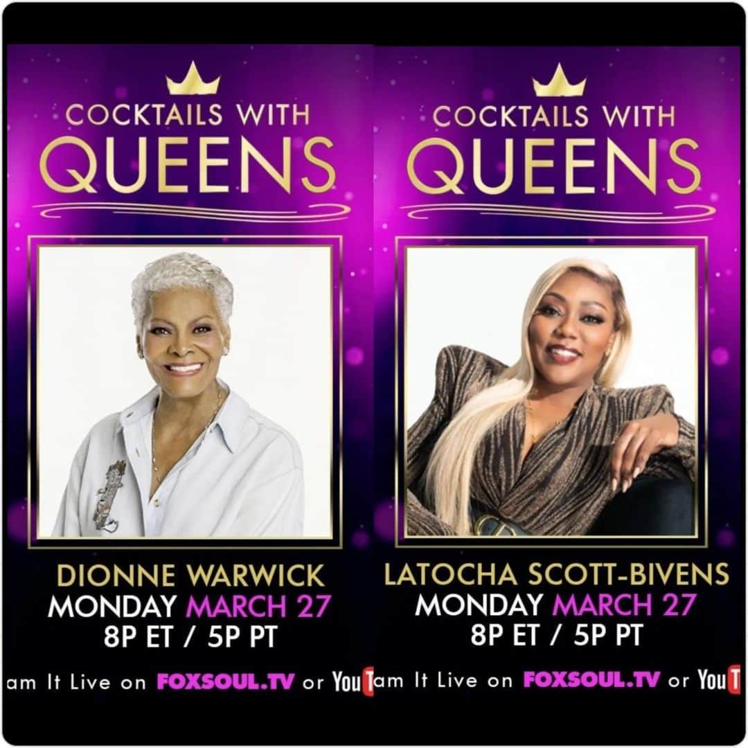 ヴィヴィカ・A・フォックスのインスタグラム：「GM Dawlings! Join @foxsoul FAB & FUN "Cocktails With Queens" show 2nite! We have TWO QUEENS joining us @therealdionnew & @iamlatocha at 8pm EST/5pm PST on FoxSoul.TV & YouTube! Hosted by da AMAZING @claudiajordan @msvfox @thereallraye1 @syleenajohnson #LifeIsGood #GodIsGood #Blessed #Respect #GurlPower #VivicaFoxHair #TeamVivica #TeamFox #MyGrindDontStop #LegitimateCareers #BossMoves #LoveWins #Hosts #ClassicBadChicks 🔥🖤💖👸🏽🤑📺🔥」