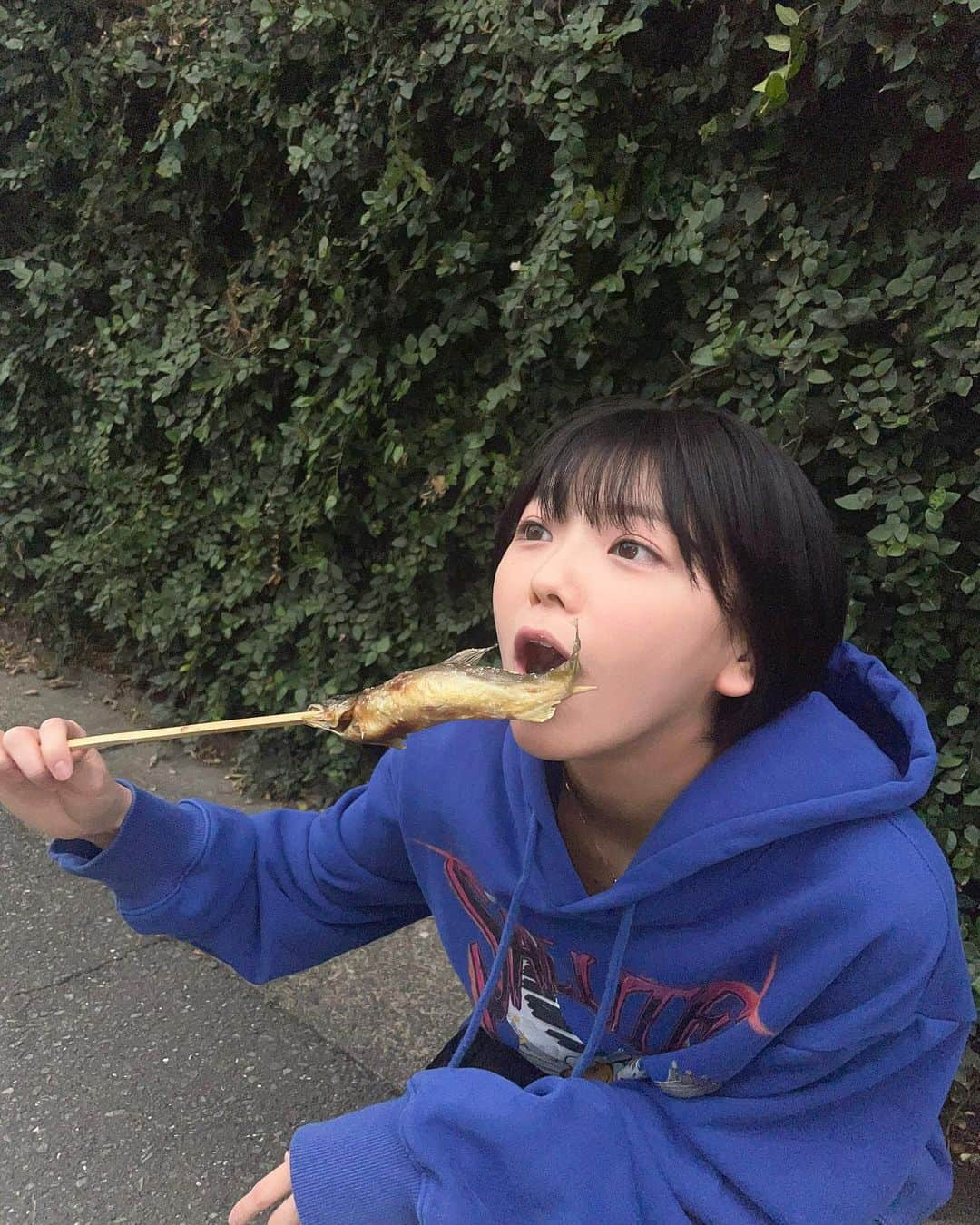 大熊杏優のインスタグラム：「鮎食べた！」