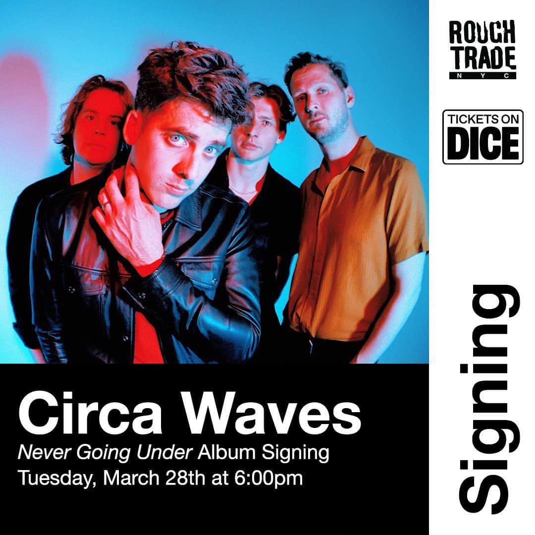 サーカ・ウェーヴスのインスタグラム：「NYC!!! 🗽 We're doing a signing at the awesome @roughtradenyc tomorrow @ 6pm. Come say hi and get your tickets at the link in bio.」