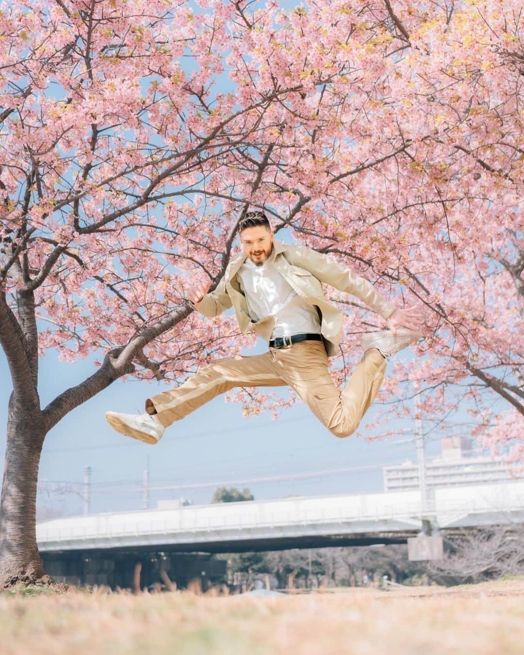 のインスタグラム：「#マラチの飛ぶシリーズ w/桜🌸  こんな感じで飛んでますという説明画像付き。」