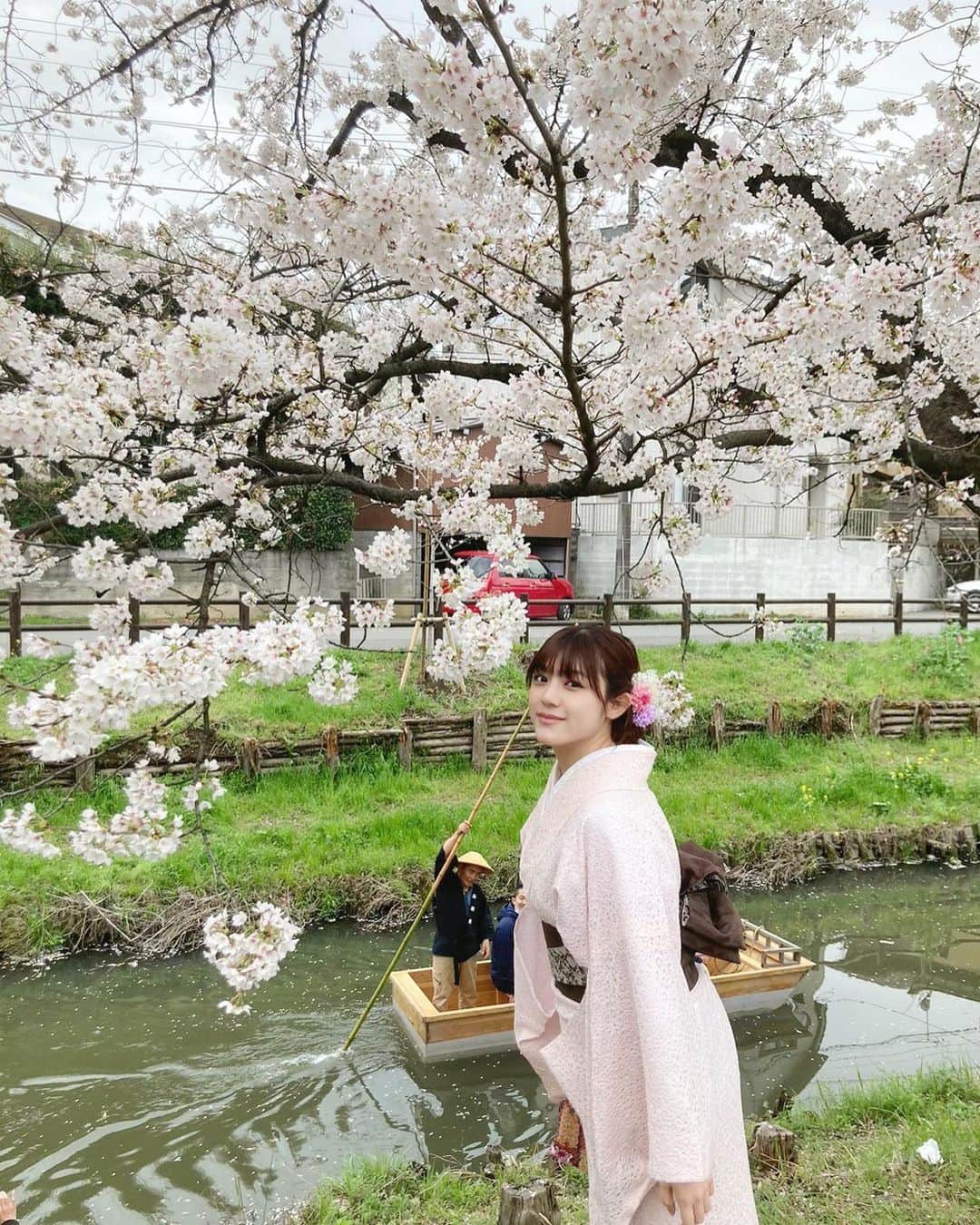 田谷菜々子のインスタグラム：「桜綺麗に咲いてた🌸 初川越~🧚🏻‍♀️」