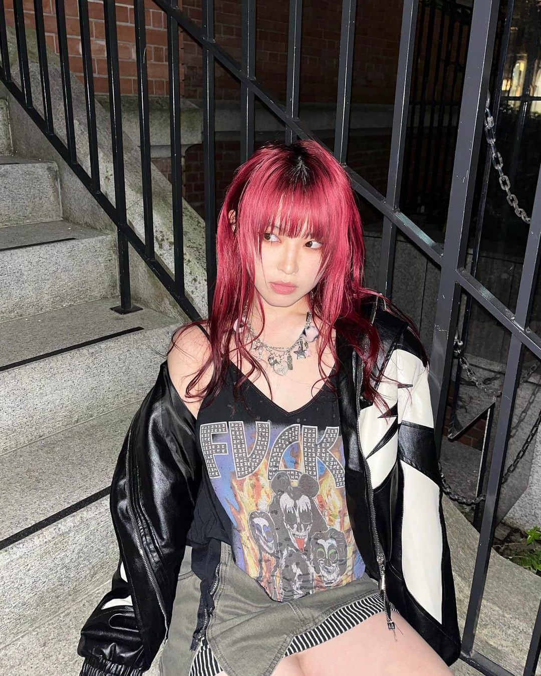 なつかのインスタグラム：「I made this necklace myself ༺♥༻」