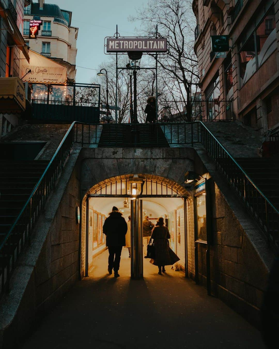 Putri Anindyaのインスタグラム：「The entrance //   My all time fav Metro station, Lamarck, in Montmartre area, Paris. I took it with #ricohgr3 , like always, so many moments are ‘stolen’ when I use this camera.   #streetphotography #paris」