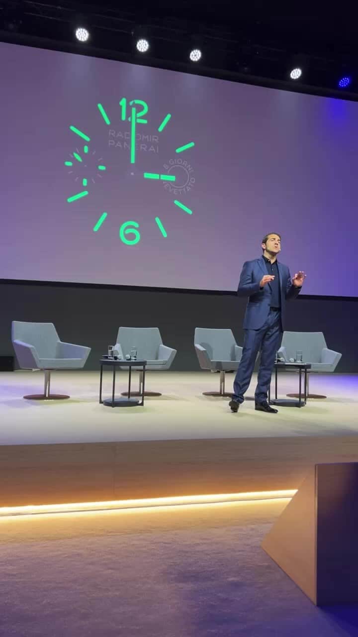 パネライのインスタグラム：「In case you missed the live stream you can enjoy the Panerai Keynote speech from Watches and Wonders 2023 here. Enjoy a bit of history, design, innovation and community explained by key members of the Panerai family.」