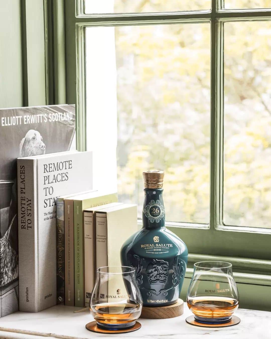 Royal Saluteのインスタグラム：「A slow afternoon with a good book and a complex whisky, one of life's simple pleasures made special with a dram of Royal Salute.」