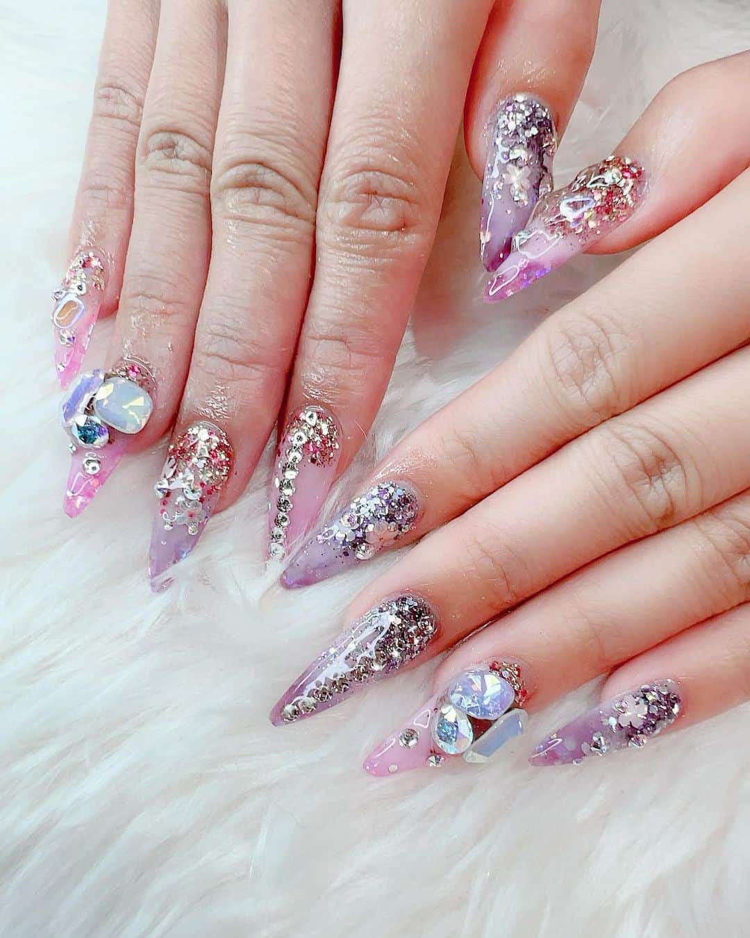 のインスタグラム：「New NAIL💓💓💓  kawaii？？💕  IMAGE is CHERRY BLOSSOM🌸 #スカルプネイル #スカルプ春ネイル #kawaii #派手ネイル #乙アリス」