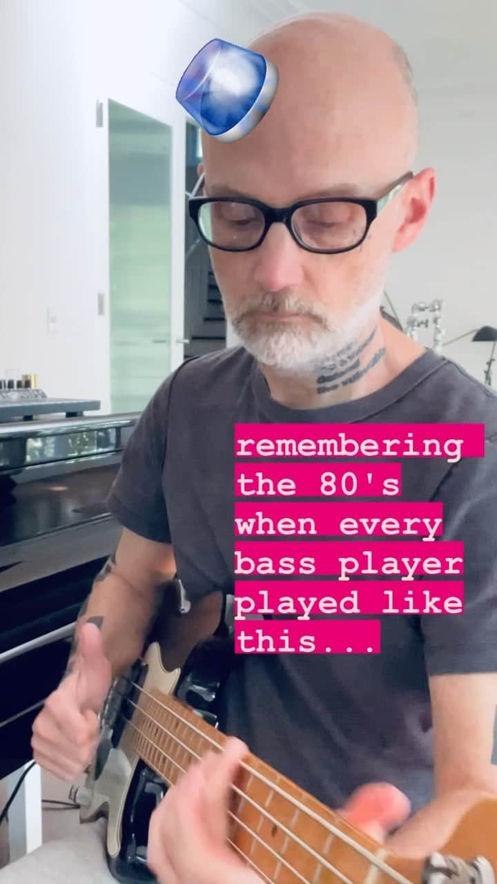 モービーのインスタグラム：「The bygone days of slap bass...」