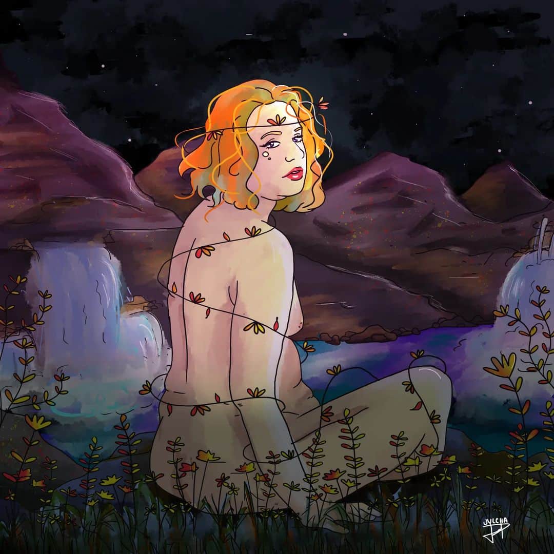 のインスタグラム：「Una más de esta serie ✨️ Esta es una de mis prefes, tiene mucho amorcito en esas lineas.  Que tengan un piolita comienzo de semana. Aunque es martes pero hoy se sintió mas lunes que el lunes. . . . .  #digitalart #illustration #draw #nature」