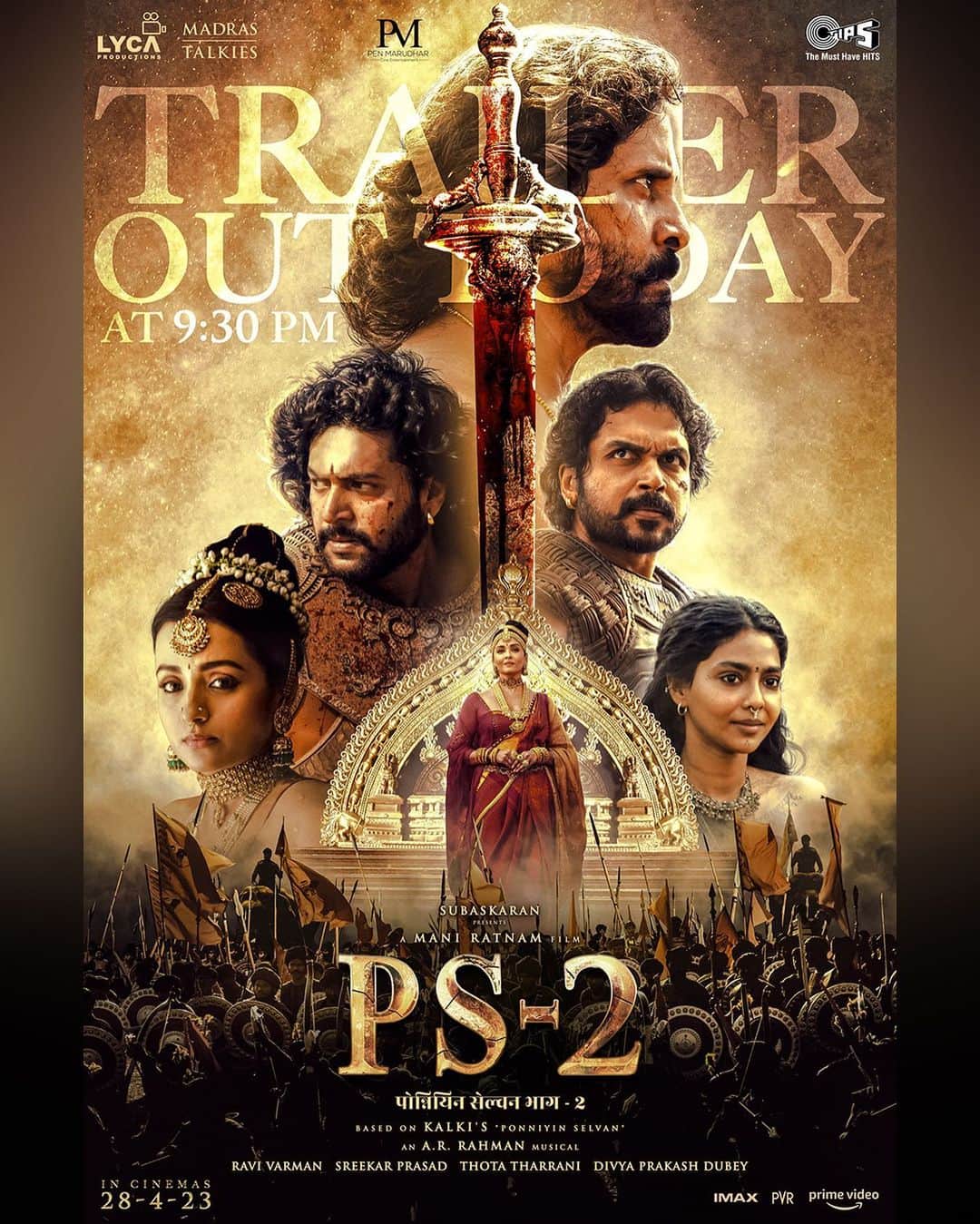 アイシュワリヤー・ラーイのインスタグラム：「✨Enter the world of Intrigue and Romance: #PS2 trailer from today! ✨   #PonniyinSelvan2 #ManiRatnam」