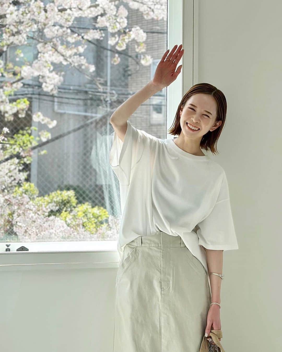 はれこのインスタグラム：「🌸  -  #journalstandard  #ジャーナルスタンダード #tシャツコーデ  #春のコーデ  #春服コーディネート  #お花見コーデ」