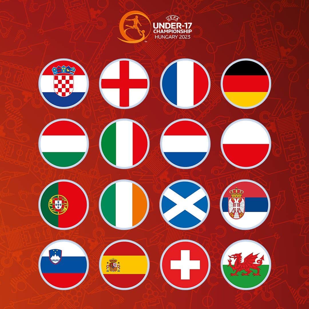 UEFA.comのインスタグラム：「The 1️⃣6️⃣ teams competing at #U17Euro this summer!」