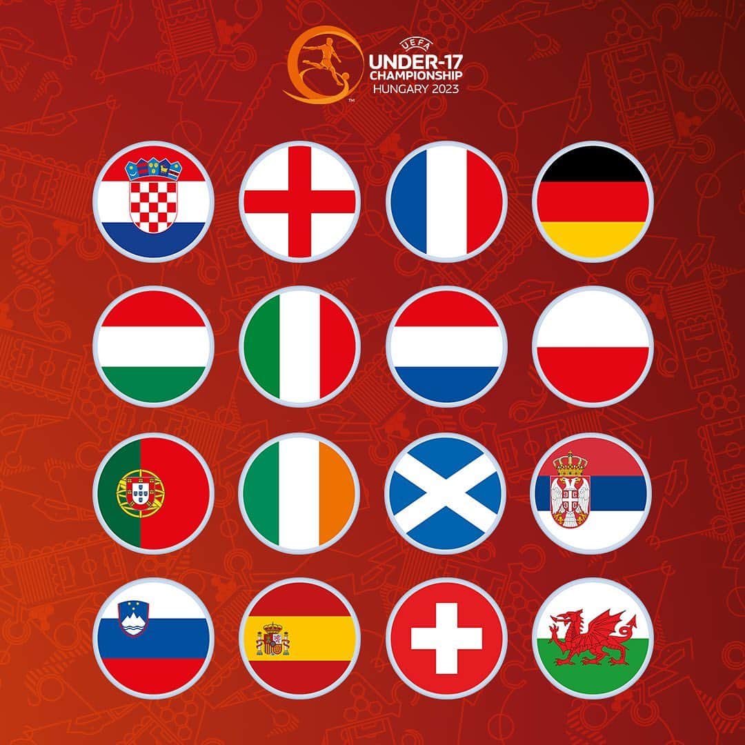 UEFA.comのインスタグラム：「The 1️⃣6️⃣ teams competing at #U17Euro this summer!」