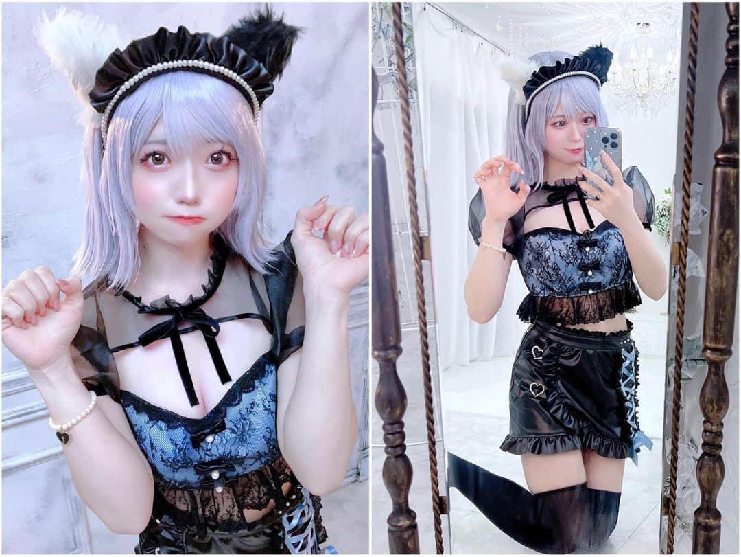千夢のインスタグラム：「🐈‍⬛🐾  ▶︎ @laliceparfait   #コンカフェ #歌舞伎町コンカフェ  #コンカフェキャスト #コンセプトカフェ  #コンカフェ巡り #コンカフェ求人  #メイド服 #メイド #メイドコスプレ  #地雷 #地雷女子  #地雷女 #地雷系  #地雷系女子 #量産型ヲタク  #量産型コーデ #量産型女子  #量産型  #cosplay #cosplayer #cosplays #cosplaying #cosplaygirl #cosplaymodel #cosplayersofinstagram #cosplaymakeup #model #kawaii」