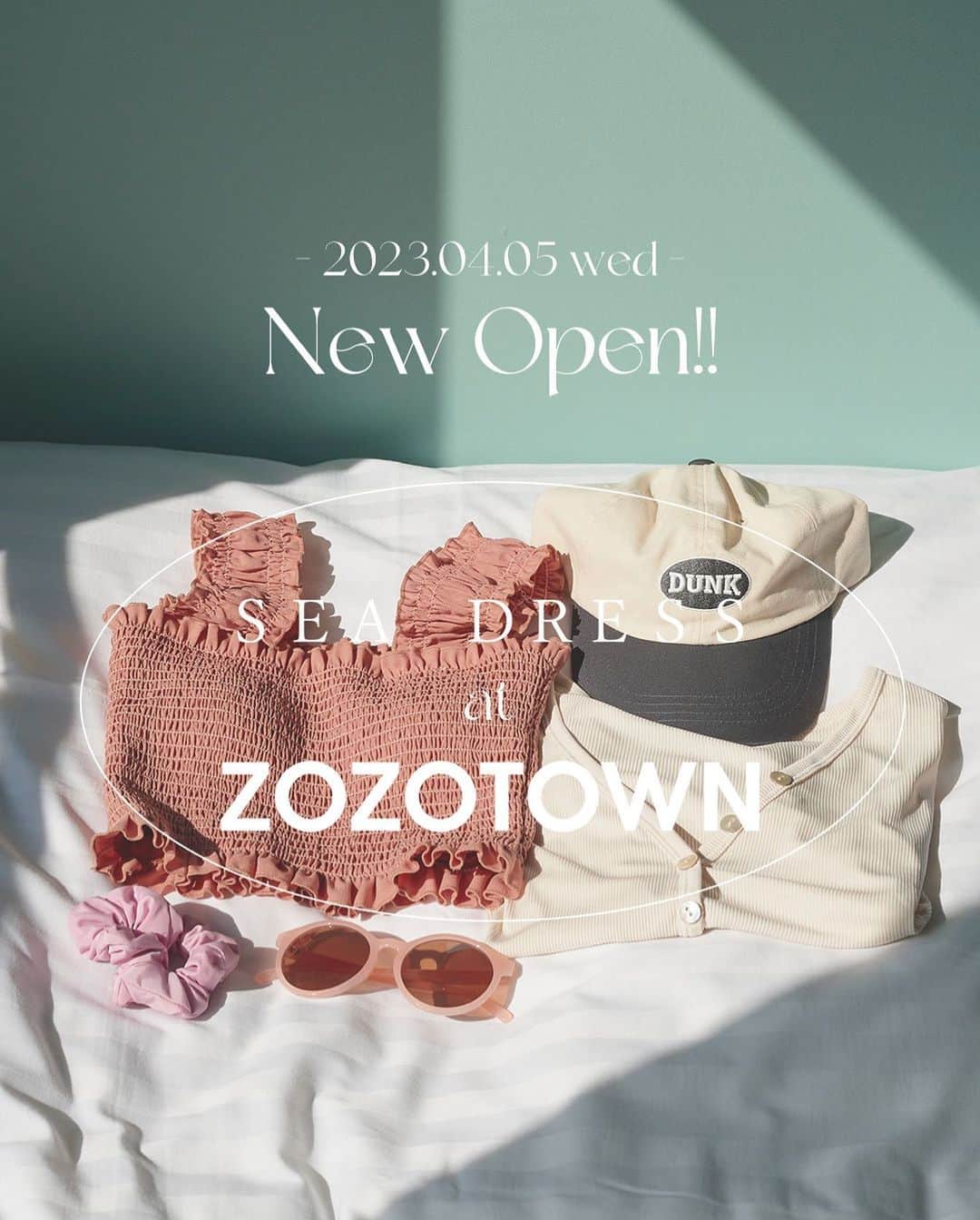 sea_dressのインスタグラム：「◆news!  2023.04.05 wed 12:00～ SEADRESS at ZOZOTOWN New Open！  SEADRESSは姉妹ブランド「titivate」としてZOZOTOWNで展開しておりましたが 2023年4月5日(水)12時より単独出店を行います。  今後もお客様の特別なお時間に寄り添える商品ラインナップを目指してまいります✨  お得なイベントも実施予定ですのでぜひお楽しみに！ セール情報をいち早くチェックできる「お気に入りショップ登録」がおすすめです♡ https://zozo.jp/shop/seadress/comingsoon.html」