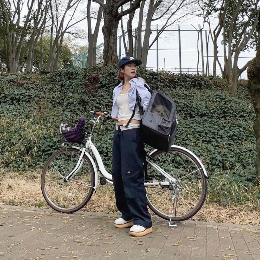 矢部ユウナのインスタグラム：「ハローサイクリングを 借りてぽんずとお出かけ🚲  電動アシスト自転車だから すいす~いって行ってみたかった遠くのドッグランまで来れちゃった🐶 いろんなワンちゃんに出会えた日！ どこでも借りられて好きな場所に返せるから 駅から歩いてだとちょっと遠いな…っていうドッグランとかにもいけるからとっても便利なサービス！ 暖かくなってきたしみんなもハローサイクリングでお出かけして　#ハローサイクリング部 で投稿してみてね！  #hellocycling #ハローサイクリング部 #シェアサイクル」