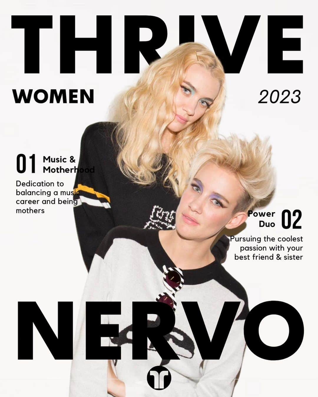NERVOのインスタグラム：「At Thrive, we are beyond grateful for the immense talent and creativity that NERVO brings to the table. Their music has been a constant source of inspiration and motivation for us, and we feel incredibly fortunate to have the opportunity to work with such a talented duo. Here's to NERVO!  “Being a woman in the music industry has many privileges but also struggles. It’s wonderful to see so much conversation about it as that is how we are going to make a positive change for the future generations. Now, being mothers, we have an entire other level of understanding as to what it is to be a woman in the music business - touring and trying to “have it all” is a daily push. It’s not always as easy as it may appear on social media. We are forever grateful to everyone who has supported us through these ever changing journeys.” - @nervomusic  #WomensHistoryMonth #WomenInMusic #Nervo #ThriveFamily」