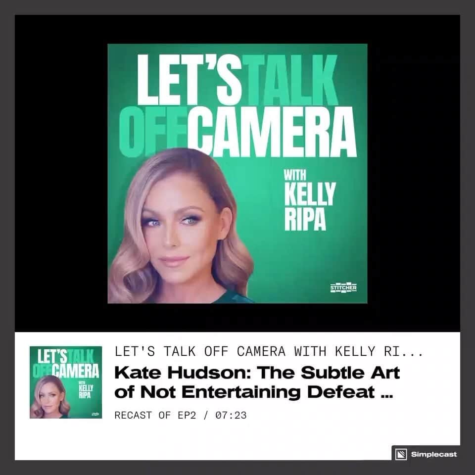 ケリー・リッパのインスタグラム：「The next episode of #LetsTalkOffCamera is here! I’m joined by the amazing @KateHudson as we discuss everything from music to family dinners to boys, boys, boys!!! #linkinbio to listen now」