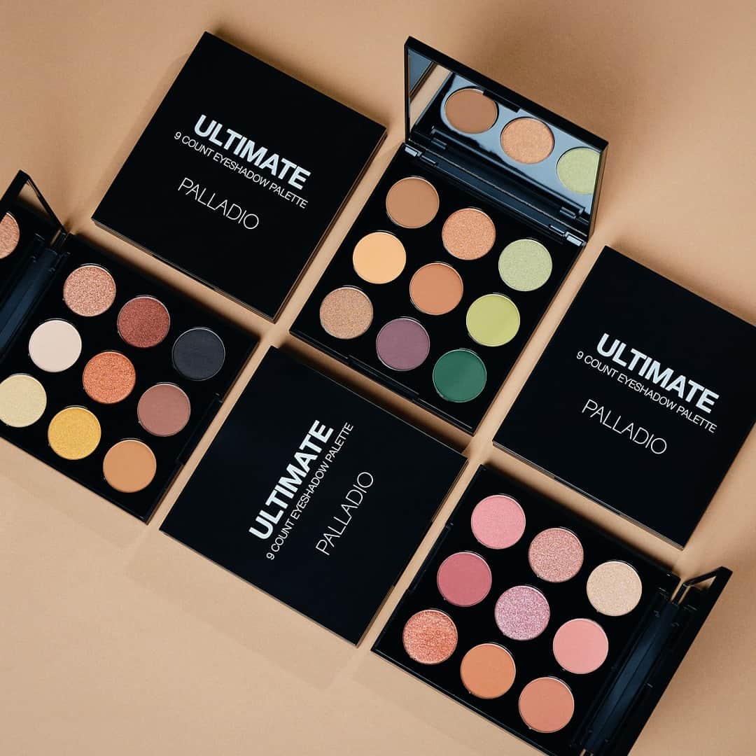 Palladio Beautyさんのインスタグラム写真 - (Palladio BeautyInstagram)「Introducing our new Ultimate 9 Count Eyeshadow Palette! 😍 🖌️  These talc-free, vegan, and cruelty-free shades are perfect for sensitive skin, and the colors are so beautiful!  Available in 3 beautiful color collections to suit every skin tone and eye color. ROSEY NUDES, GOLDEN SANDS AND NATURAL EARTH!  SHOP NOW!」3月29日 23時01分 - palladiobeauty