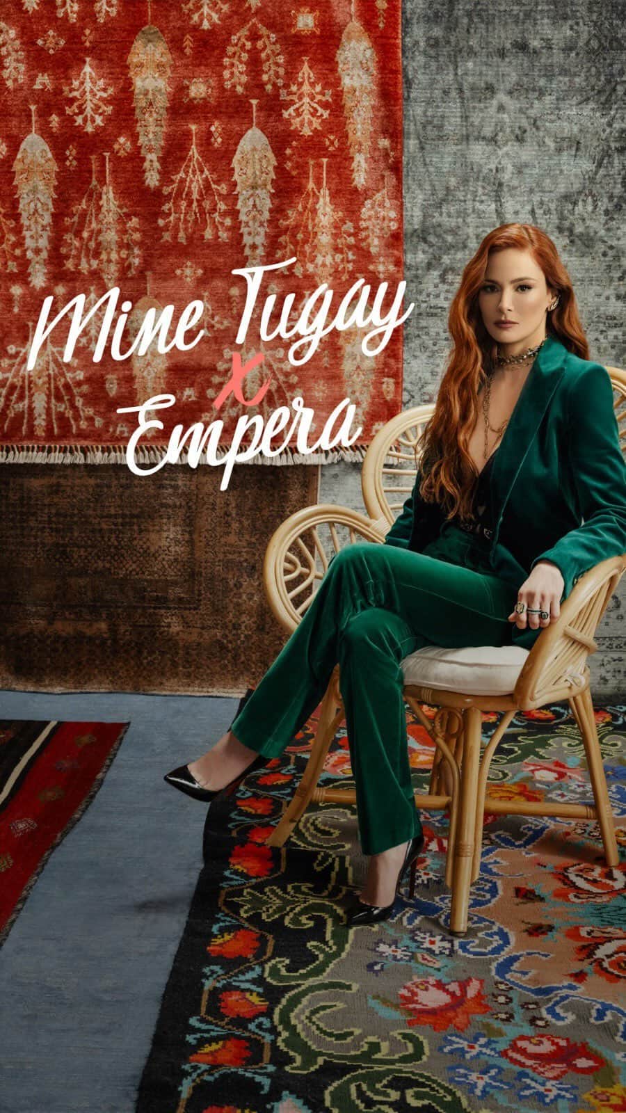 Mine Tugayのインスタグラム：「Evinin tarzıyla uyumlu dokular; tam aradığın tonda renkleriyle ve ilhamını trendlerden alan desenleriyle halı koleksiyonlarımızda hayat buluyor.  Mine Tugay’ın Empera halı seçkisini incelemek için 👉🏻 www.empera.com #MineTugayXEmpera  #Empera #ÇokYakışırEmpera #EvDekorasyonu #HalıModelleri #Halı #Hali」