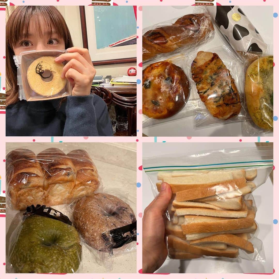 小倉優子さんのインスタグラム写真 - (小倉優子Instagram)「最近ハマっているのが バームクーヘンと パンなんです💕  出かけたときに 近くの美味しそうなパン屋さんを調べるています☺️✨  子供達と一緒の時にパン屋さんで買うと、  車で食べたい！ となり  帰宅してからも また食べたい！  となり、写真がなかなか撮れません笑❗️❗️  二日連続朝ごはんがサンドイッチだったので、パンの耳でまたまたラスクを作りました💡💡  子供達は、サンドイッチを見ると ラスクを楽しみにしています🌟」3月29日 23時13分 - ogura_yuko_0826