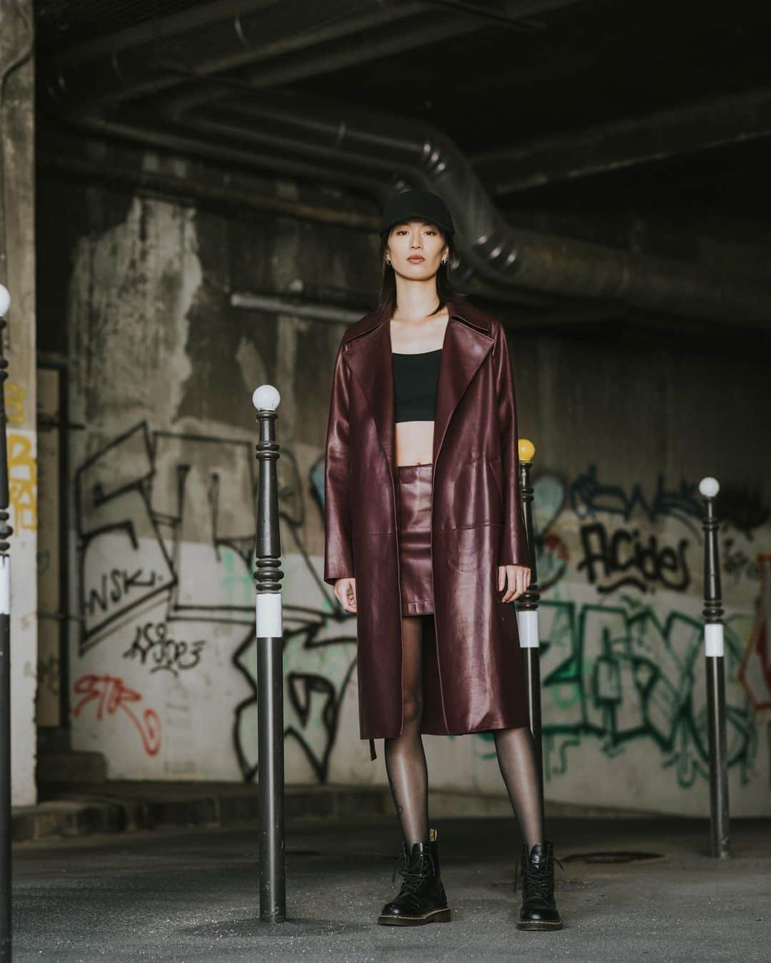 イネスエマレシャルのインスタグラム：「Become your own timeless gem with Inès & Maréchal’s Gustave coat. 💎 #inesetmarechal #leathercoat #leathertrenchcoat #sustainablefashion」