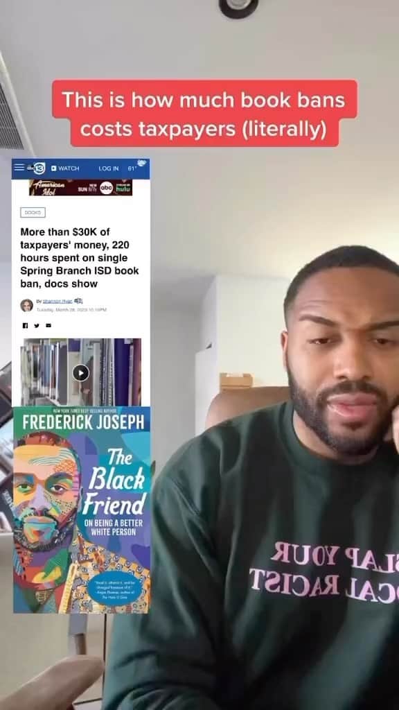 アンナ・パキンのインスタグラム：「Posted @withregram • @fredtjoseph I just found out that @sbranchisd spent over $30k in taxpayer money and more than 200 staff hours to ban my one book, ‘The Black Friend’.」